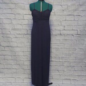 CYNTHIA Rowley Womens Blue ruched bodice Spagetti strap maxi dress Sz M